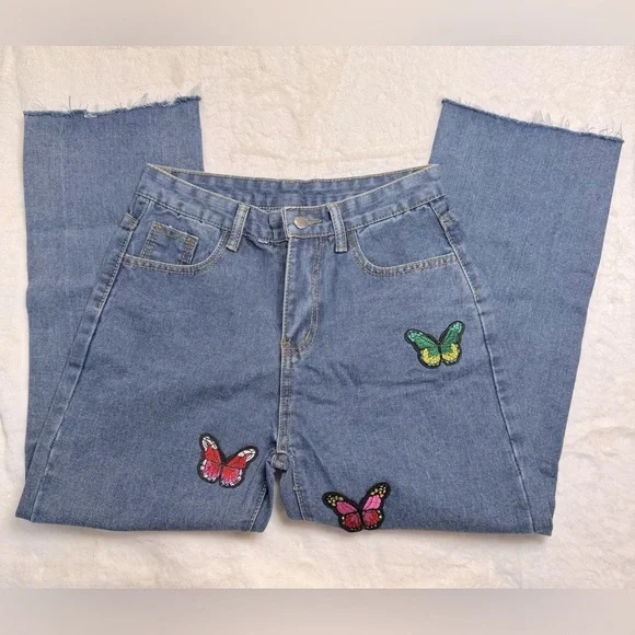 Empty Soda Butterfly 🦋 Blue Jeans, NWOT- size M - Picture 11 of 12